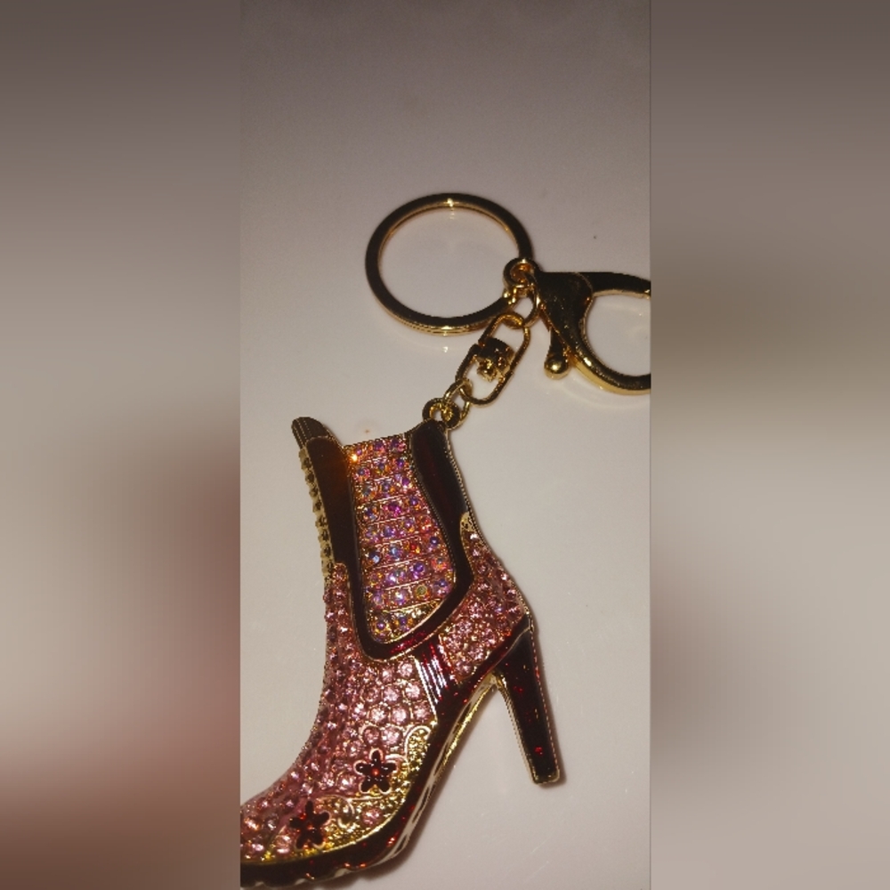 Pink Cowboy Boot Keychain - Picture 7 of 9